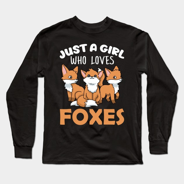 Fox Gifts Women Fox Gifts Girls Fox Lover Love Foxes Fox Long Sleeve T-Shirt by PomegranatePower